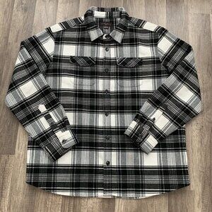 Black Brown Flannel Shirt Men's X Large 1826
